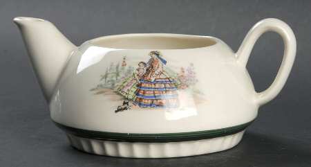 Godey Fashions (Fluted, Green Band) Creamer
