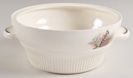 Godey Prints (Ribbed Rim) Round Vegetable No Lid