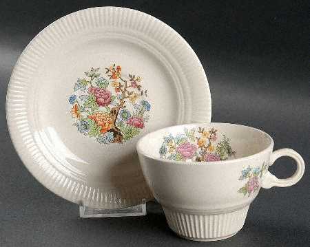 Indian Tree (Victory Shape) Flat Cup & Saucer Set