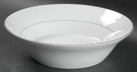 Lace Bouquet (Platinum Trim) 9" Round Vegetable Bowl
