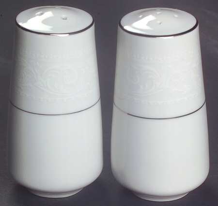 Lace Bouquet (Platinum Trim) Salt & Pepper Set