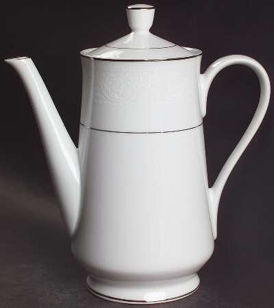 Lace Bouquet (Platinum Trim) Coffee Pot & Lid