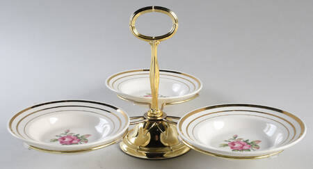Mt Vernon 7" x 12" 3-Part Relish & Metal Stand (FR) HC