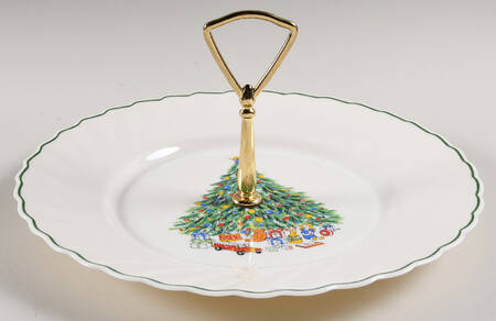 Noel Round Serving Plate with Handle (DP)