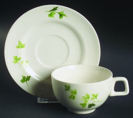 Parsley Flat Cup & Saucer Set