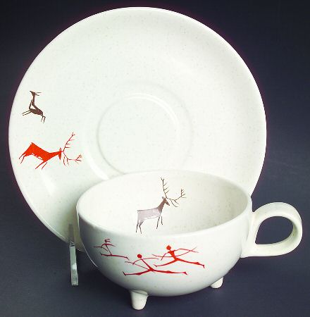 Primitive Footed Cup & Saucer Set