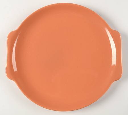 Ranch Style Maple Red Handled Cake Plate
