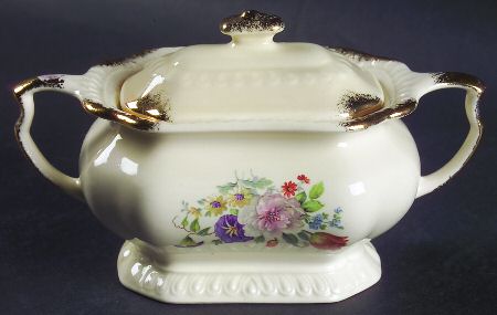 Rust Tulip Sugar Bowl & Lid