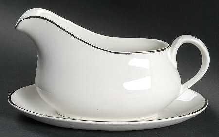 Silver Elegance (England) Gravy Boat & Underplate/Relish