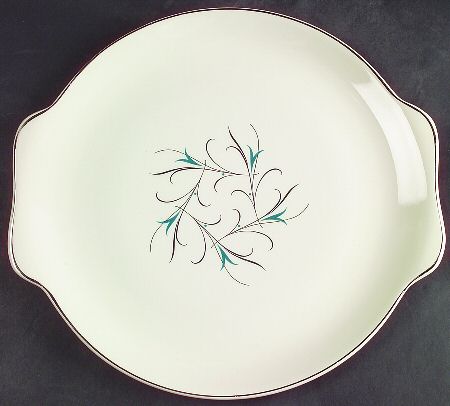 Simplicity Turquoise Handled Cake Plate