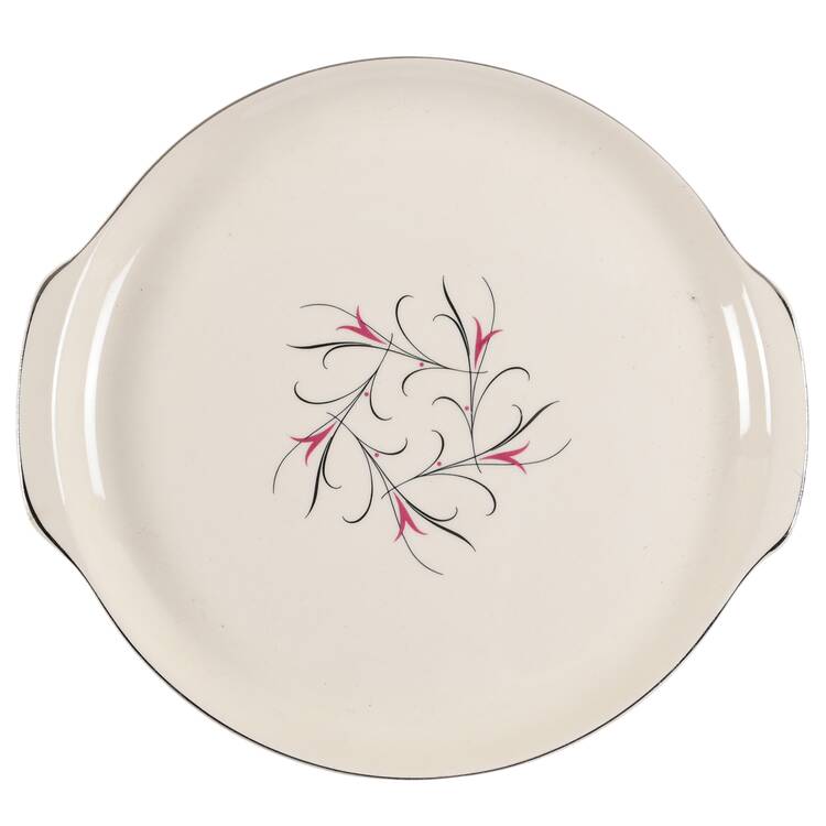 Simplicity Pink Handled Cake Plate