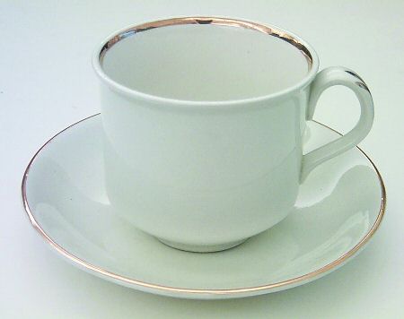 Symphony In Gold Flat Cup & Saucer Set by Salem