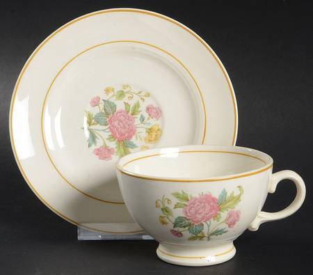 Victorian Rose Footed Cup & Saucer Set