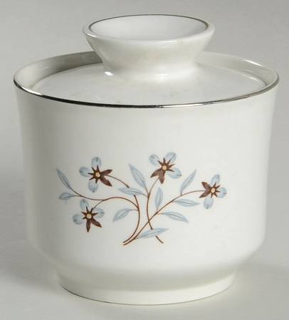 Whimsey (White Background) Sugar Bowl & Lid