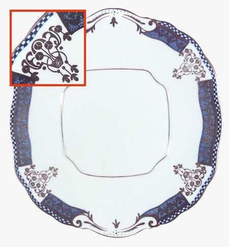 Panel (No Red Dots) Handled Cake Plate