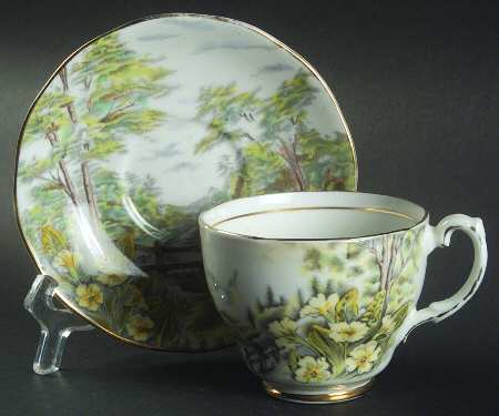 Primrose Glen Footed Cup & Saucer Set
