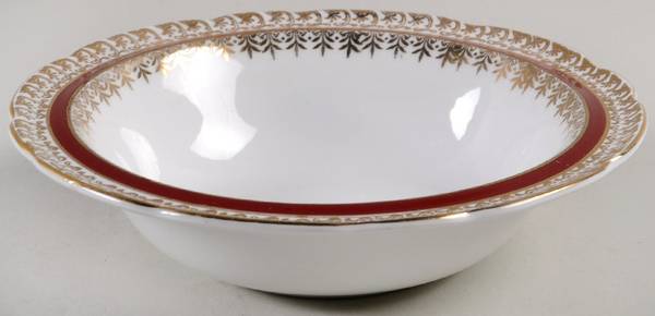 Sarum Maroon Rim Cereal Bowl