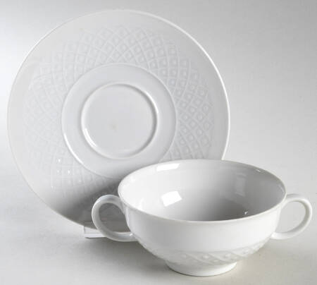 Annabell Footed Cream Soup Bowl & Saucer Set