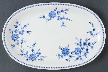 Bavarian Blue 12" Oval Serving Platter
