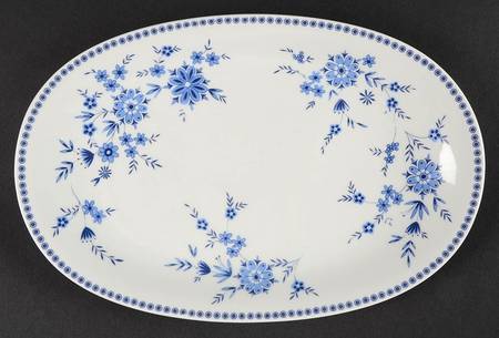 Bavarian Blue 11" Oval Serving Platter