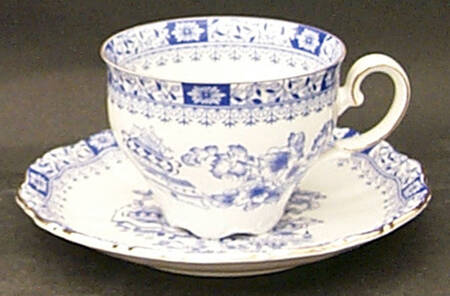 China Blau Flat Cup & Saucer Set
