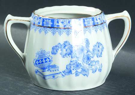 China Blau Oval Sugar Bowl No Lid