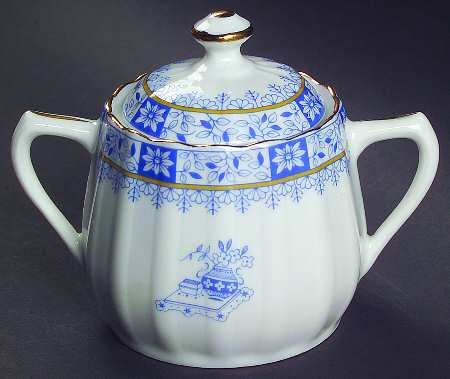 China Blau Mini Sugar Bowl & Lid