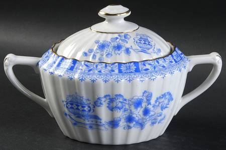 China Blau Oval Sugar Bowl & Lid by Seltmann