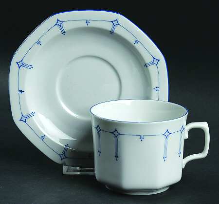 Dimity Blue Breakfast Cup & Saucer Set