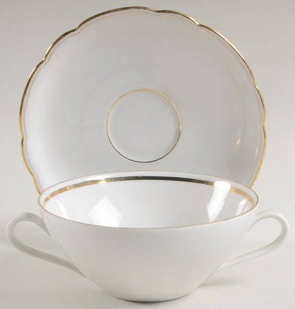 Inka Gold Flat Cream Soup Bowl & Saucer Set