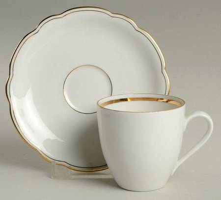 Inka Gold Flat Demitasse Cup & Saucer Set