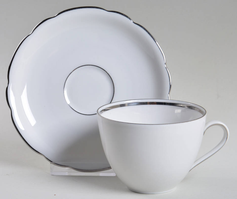 Inka Platinum Flat Cup & Saucer Set