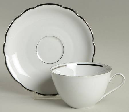 Inka Platinum Flat Cup & Saucer Set