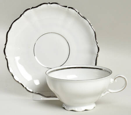 Majestic Platinum Footed Cup & Saucer Set