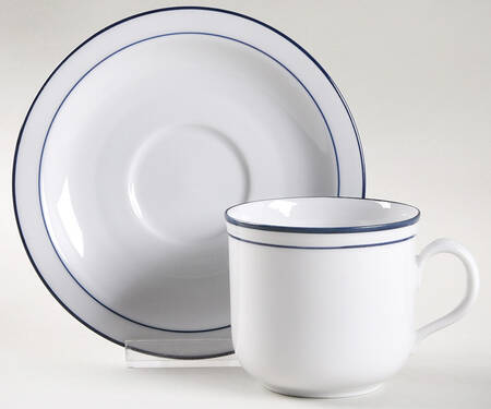 Rainbow Blue Flat Cup & Saucer Set