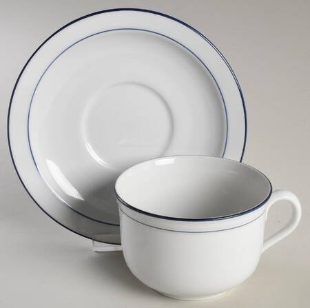 Rainbow Blue Flat Cup & Saucer Set