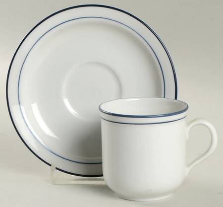 Rainbow Blue Flat Demitasse Cup & Saucer Set