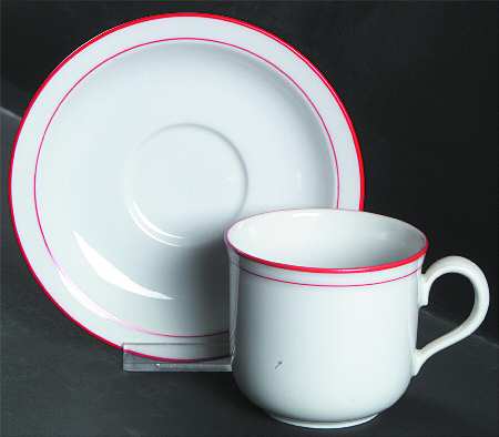 Rainbow Red Flat Cup & Saucer Set