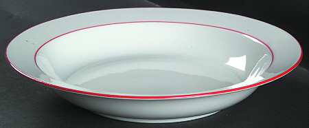 Rainbow Red Rim Soup Bowl