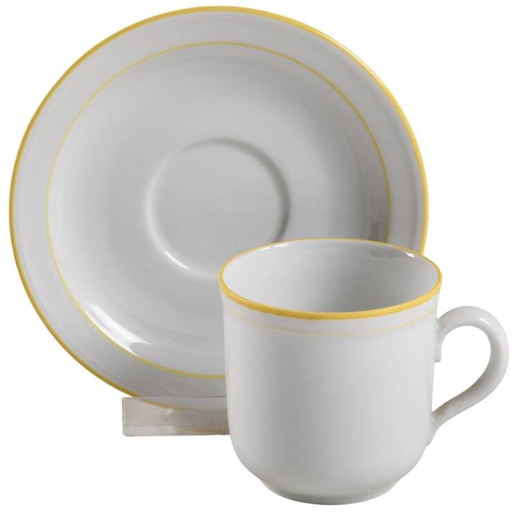 Rainbow Yellow Flat Demitasse Cup & Saucer Set