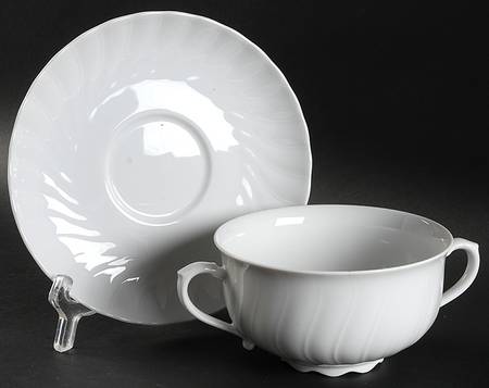 Regina Footed Cream Soup Bowl & Saucer Set
