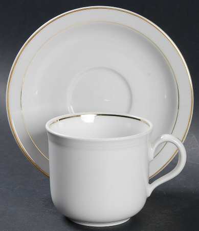 Renate Gold Flat Cup & Saucer Set