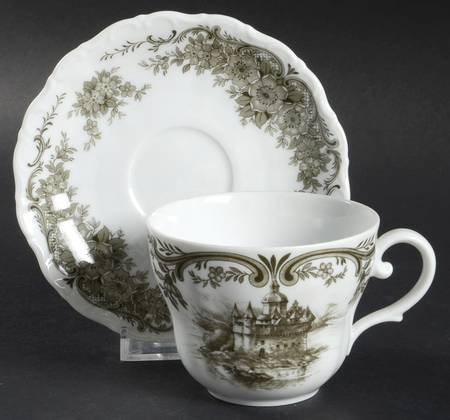 Rhinegau (Scalloped) Flat Cup & Saucer Set by Seltmann