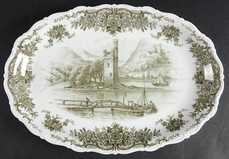 Rhinegau (Scalloped) 13" Oval Serving Platter