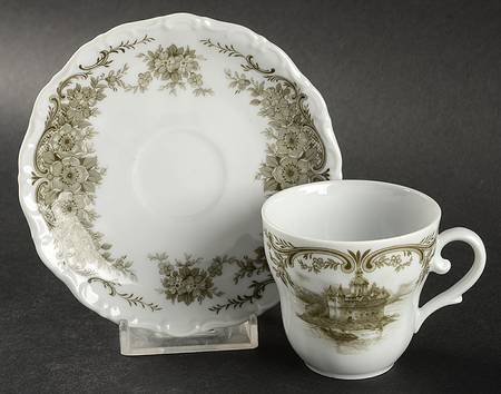 Rhinegau (Scalloped) Flat Demitasse Cup & Saucer Set