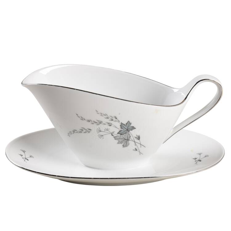 Silver Mist Gravy Boat with Attached Underplate