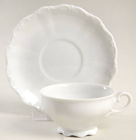 Theresia White Footed Demitasse Cup & Saucer Set