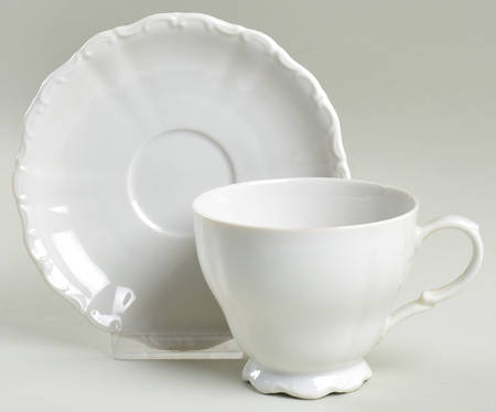 Theresia White Footed Cup & Saucer Set