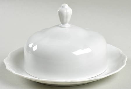 Theresia White Round Covered Butter
