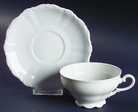 Theresia White Footed Cup & Saucer Set